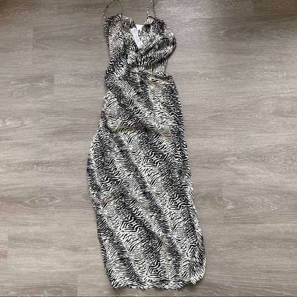 Zara Printed Dress with Draping - Picture 9 of 11